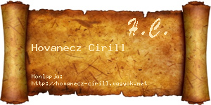 Hovanecz Cirill névjegykártya